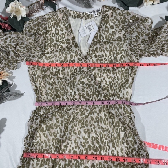 NWT Walter Baker [ Medium ] Deena Faux Wrap Mini‎ Dress In Leopard - Picture 4 of 12